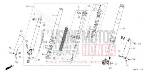 FOURCHETTE AVANT CRF450LL de 2020